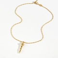 Verstellbare goldene Edelstahlkette mit minimalistischem eckigem Anhänger für Damen - Gold (KD1511)