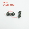 Detailed view of antique silver Vajra charms with dimensions and size 8 weight specifications - 8# Hollow Vajra Pestle