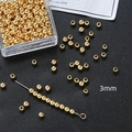 Detalle de cuentas espaciadoras de cobre chapado en oro de 3mm para joyería DIY - Oro de 18K 3mm (100 piezas)