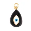 Wassertropfen-Anhänger mit bösem Blick, schwarzem Emaille-Finish und goldener Öse für Schmuck - M09 Schwarz Tropfenanhänger / Schwarz