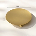 Minimalist round gold metal candle tray 12cm diameter with brushed finish and ball feet - Round Plate Candlestick Large - Gold