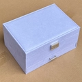 Lavender velvet jewelry storage box with double layers and secure metal lock clasp - Light Purple / 24*17*11cm