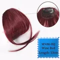 Detailed inner view of wine red clip-in hair bangs with breathable mesh and anti-slip clips - Wine Red-99J