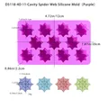 Purple spider web silicone mold with 11 cavities for Halloween candy and DIY baking - 11-Cavity Spider Web Style (D5118-4D) / Purple