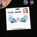Bijoux de visage bleus et blancs avec strass et motif de cils noirs décoratifs - Bleu