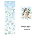 Blue lily floral theme sticker set made of synthetic paper for scrapbooking and DIY - Perfume Lily - Blue Lily