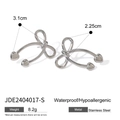 Pendientes de lazo y corazón en plata de acero, diseño impermeable e hipoalergénico - Pendientes / Plateado