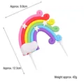Rainbow cake topper decoration with white stars and clouds for birthday party supply - Large Polymer Clay Rainbow