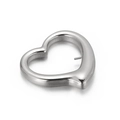 Colgante de corazón de acero inoxidable plateado pulido para hacer joyas - Color Acero (KLJ6764-Z)