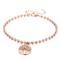 Bracciale albero della vita in oro rosa con perle tonde e chiusura a moschettone - Bracciale Oro Rosa (KB167232-Z)