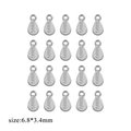 20 pieces of teardrop silver stainless steel tags with S.STEEL stamp, size 6.8x3.4mm - Short Figure 8 Engraved S.STEEL / Steel