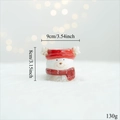 Ceramic snowman jar ornament with red hat and scarf, size 9x8cm for Christmas decor - Reindeer Candle Holder (Ceramic)