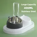 Dual pet feeder with stainless steel bowl, 400ml water bottle and cat ear design - 400ml / Black Cat 3-in-1 Set