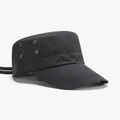Men's lightweight black cadet cap with metal eyelets and adjustable strap for sun protection - Adjustable / Black(25M001)
