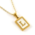 18K vergulde roestvrijstalen ketting met een witte schelp letter L hanger voor dames - Letter K (Inclusief Ketting)