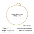 Détail du collier chaîne trombone doré avec spécifications de 45,5cm de longueur - Chaîne trombone (YYN023123)