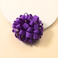 Coletero infantil de flor de cinta de grosgrain morada hecha a mano para niñas - Púrpura profundo