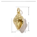 Detailed view of a 21mm x 9mm gold shell pendant showing exact dimensions and weight - Simple Shell Shape