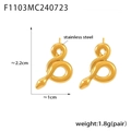 Snake shape gold hoop earrings made of 18k plated stainless steel with size markings - F1103-Gold Earrings