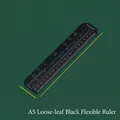 A5 black flexible ruler binder divider for notebook, measures 219mm x 45mm - A5 Loose Leaf Black Soft Ruler
