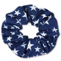 Dunkelblauer Scrunchie mit weißen Sternen im USA-Design für den Unabhängigkeitstag - Blaue Sterne Stil (3)