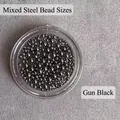 0,4 mm Mini-Stahlkugeln in Gun-Black für Nailart und DIY-Projekte in einer Box - Gemischte Größe Stahlkugeln Gun Black