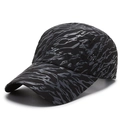 Quick-dry camouflage baseball cap with breathable laser-cut holes and tiger stripe pattern - Adjustable / Black