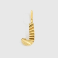 Ciondolo dorato lettera J con trama radiale e anello per collana fai da te - Lettera J / Oro