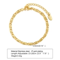 Bracciale minimalista in acciaio inossidabile placcato oro 18K con maglie a S e moschettone - Maglia a S/BR-1172
