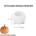 3D pumpkin silicone mold for candles with dimensions and orange finished resin example - Medium 3D Pumpkin