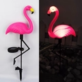 Solar powered pink flamingo garden light with ground stake for outdoor decor - Single Flamingo (Large)
