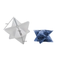 Star shaped silicone resin mold with finished blue geometric crystal pendant charm - 5cm Merkaba Star