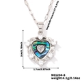 Zilveren hartketting met regenboog schelpinleg en zirkonia stenen inclusief maten - Zilver Abalone Schelp Stijl (N01204-8)