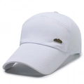 White breathable mesh baseball cap with long brim and mountain logo sports tag - Adjustable / Mountain Label White