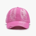 Gorra de béisbol rosa fucsia con acabado desgastado vintage y tejido de algodón transpirable - Ajustable / Rosa rojo