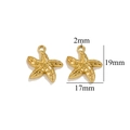 Golden stainless steel starfish pendants for DIY jewelry making 19mm by 17mm - Gold Starfish-526