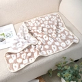 Leopard print flannel pet blanket in beige and brown for dogs and cats on sofa - Coffee Lips