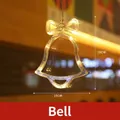 Hanging warm yellow LED bell window light for Christmas decor, 15cm x 18cm size - Bell