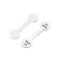 White dumbbell-shaped adhesive jewelry price tags with Size 23 print in matte finish - No. 23 / 100pcs Pack / White