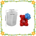 Silicone mold for 3D bear with balloons candle making, height 8.7cm for DIY craft - Rose Bear with Balloon