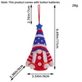 Independence Day gnome ornament with stars and stripes, LED light, and 17cm height dimensions - Independence Day Glowing Pendant Red Body (C3-24)
