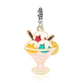 Cute ice cream sundae alloy pendant charm with colorful enamel in pink and blue finish - Ice Cream Sundae Style (R1-76)
