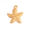 Golden starfish metal pendant with textured surface and hanging loop for DIY jewelry - 5# Starfish