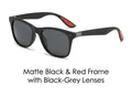 C8 Matte Black Red Frame / Grey Lens