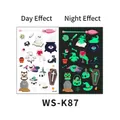 Luminous Halloween stickers for kids with ghosts and pumpkins in daytime and glowing green night views - 120*76mm / Witch Broom Pattern (WS-K87)