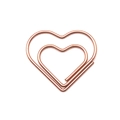 Rose gold heart-shaped metal paperclip for decorative office and stationery use - Rose Gold