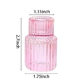 Pink fluted glass candlestick holder with vertical ribs and precise dimensions - Cylindrical Style / Pink