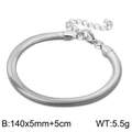 Silver stainless steel snake chain bracelet with lobster clasp and extension link - 5mm Width-14cm Length (KB157269-Z)
