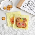 Cute yellow bear and lemon pattern resealable ziplock snack bag for cookies - Yellow Bear With A Background 13.5cm X 13.5cm