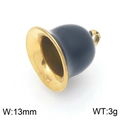 Schwarz-goldener Glockenanhänger aus Emaille 13mm für DIY-Schmuckherstellung - Schwarz